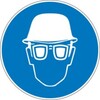 Pictogram 263 - round - “Helmet and eye protection mandatory”